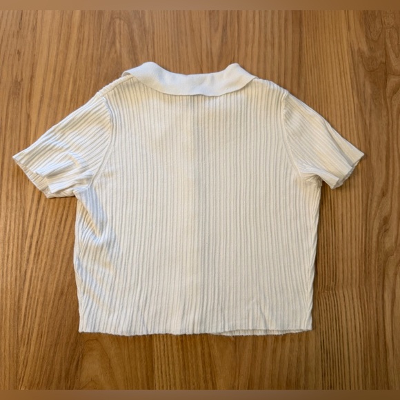 H&M Ecru Ribbed Polo Sweater - Picture 3 of 5